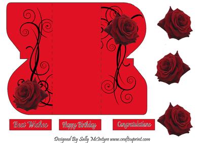 Interlocking Card Birthday Wedding Card or Invitation Red B