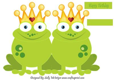 Frog Shaped Card Girl or Boy