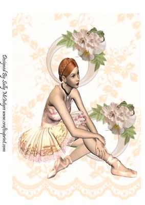 A4 Ballerina for a Beautiful Girl Print Multiple Times to Py