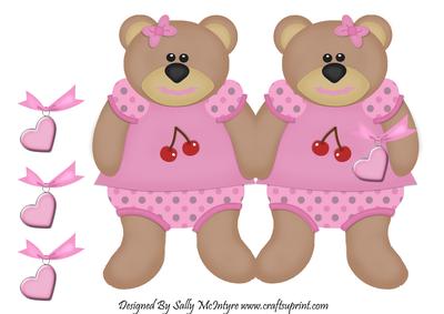 Teddy Bear Shaped Card with 3D Heart