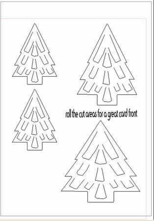 Xmas Trees Roll The Cut Areas Makes A Great Card Front Add Glitter And Gloss For Effect