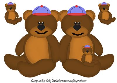 Teddy Bear Shaped Boy Card 3D Bear