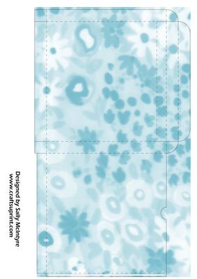 5x5 Inch Card Box Blue Design Cut Out and Fold
