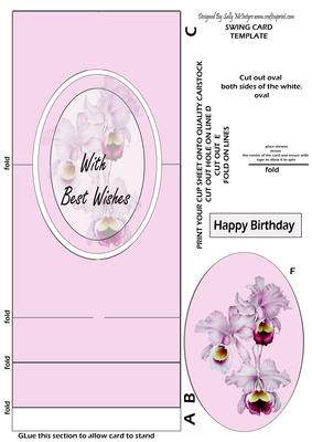 Swing Card Orchids with Best Wishes