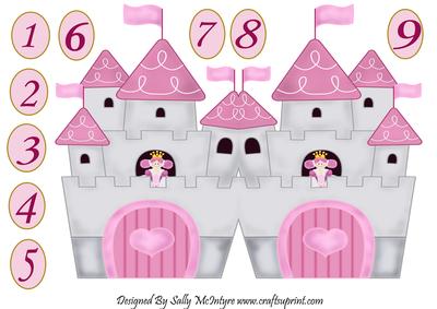 Princess Castle Shaped Card Numbers 1-9