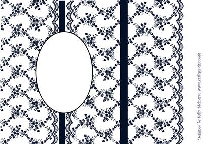 Black and White Lace Foldback Card Add Your Own Embellishmen