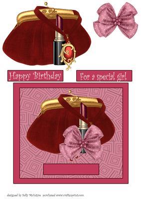 For a Special Girl Happy Birthday Purse and Bow