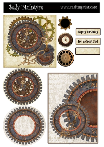 Cogs , male card with greeting