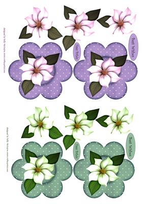 Floral Button 2 Up Happy Birthday with Best Wishes