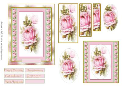 Beauty in a Pink Rose 2 Card Sheet