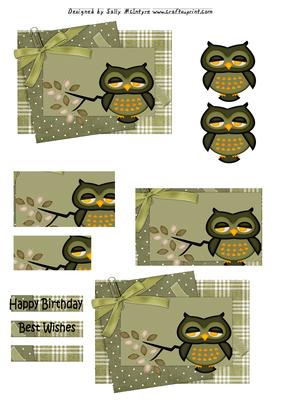 Owl on a Branch Happy Birthday