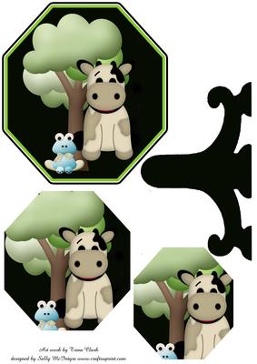 Pyramid Plate Card Farm Animals