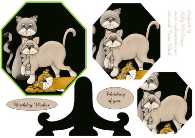 Pyramid Plate Cats Cats Cats Happy Birthday