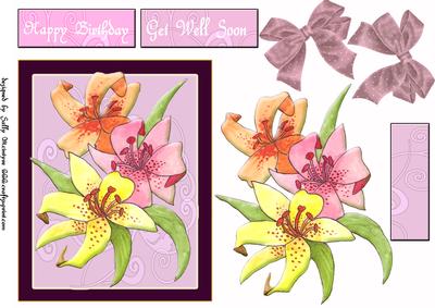 Lily Card Purples Step by Step