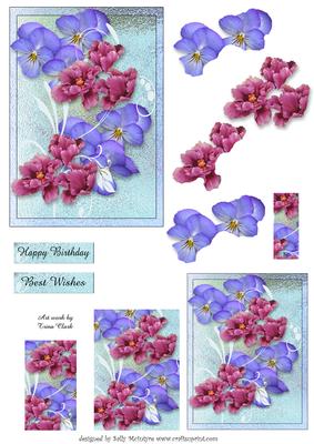 Beauty in Flowers Pansies Pyramid and 3D