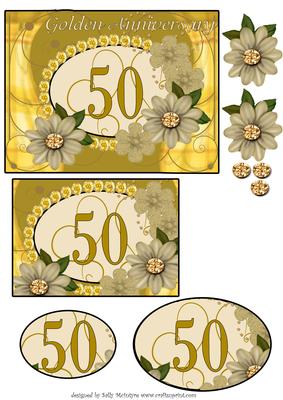 Golden 50th Wedding Anniversary Pyramid