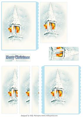 Belltower Blue at Christmas Side Stack Pyramid