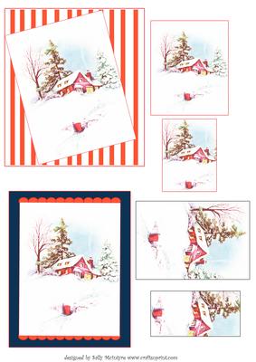 Vintage Xmas 2 Card Sheet