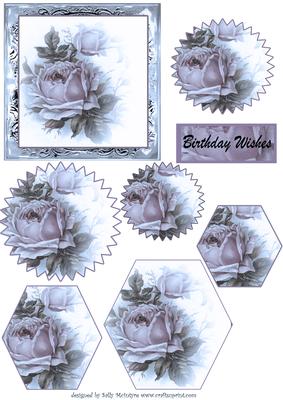 Vintage Lilac Soft Roses 2 Shaped Pyramids