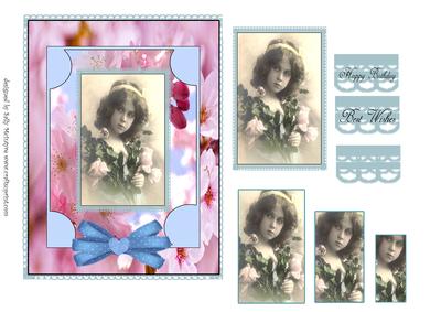 Pyramid Ladies Card Vintage Girl Happy Birthday Best Wishes