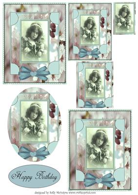 2 Card Vintage Girl Pyramid
