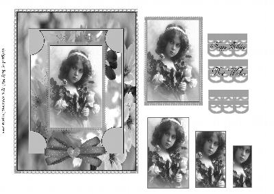 Antique Pyramid Ladies Card Girl Happy Birthday Best Wishes