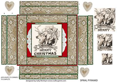Spiral Pyramid Vintage Santa Clauss