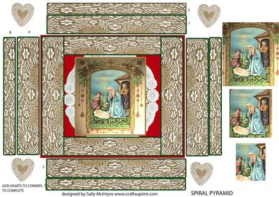 Spiral Pyramid Vintage Nativity Scene