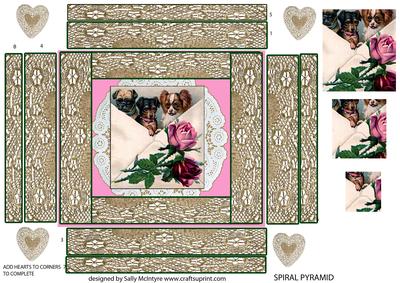 Spiral Pyramid Vintage 3 of the Cutest Puppies
