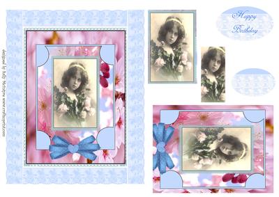 Girl in Soft Blue Lace Pyramid