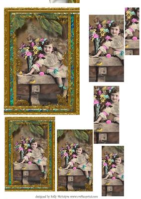Vintage Pyramid Card Pretty Girl