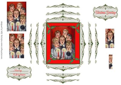 Caroling Pyramid Vintage with Edge Pyramid Beautiful Card