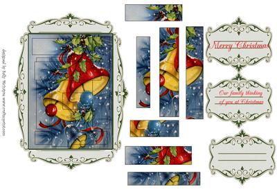 Intertwined Christmas Bells with Greeting Panels.