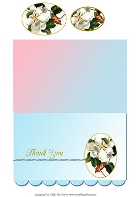 Thank You Soft Pink and Blue Quick Card