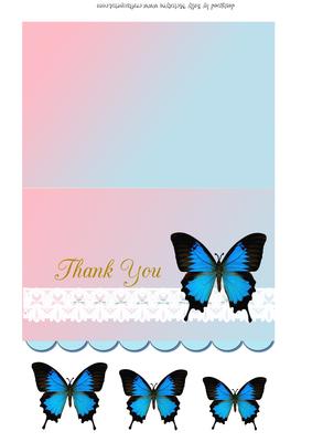 Thank You Blue Butterfly and Lace Quick Card
