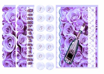 Congratulations Pretty Lilac Roses Side Pyramid Numbers 1-9