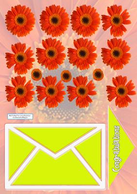 Gerberas for Decopage Envelpe Card Congratulations