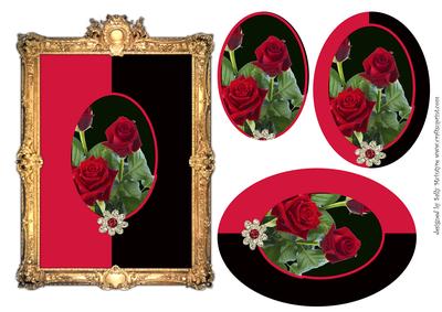 Red Rose Oval Pyramid