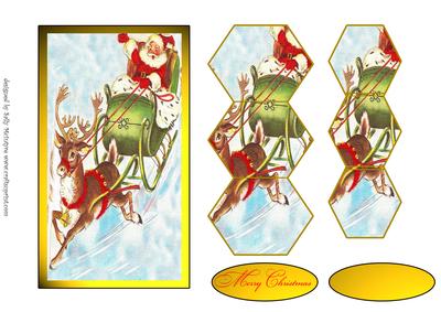 Santa and His Sleigh Combined Shape Pyramid Quick and Easy
