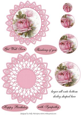 Vintage Pink Rose Card for Many Occasions