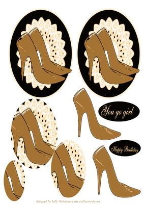 You Go Girl Happy Birthday Gold Shoes