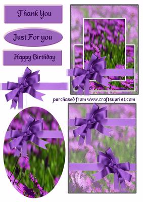 All Soft and Pretty in Purple Happy Birthday Just for You Thank You