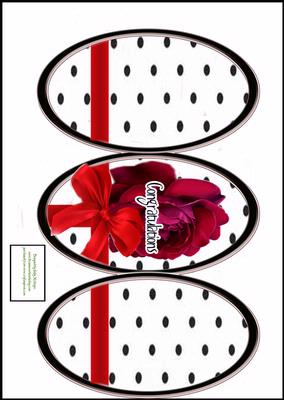 Black and White Red Rose Congratulations