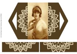 Triangle Gatefold Vintage Lady in Vintage Colours