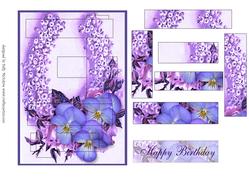 Intertwined Pyramid All in Purple Happy Birthday