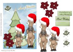 I Wait All Year to Say Merry Christmas Horses with Santa Hat