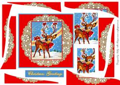Santas Reindeer Spiral Edge Stacker