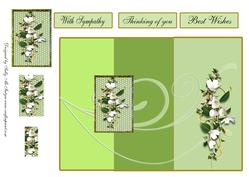 Quick Foldback Card with Sympathy Thinking of You Best Wishe