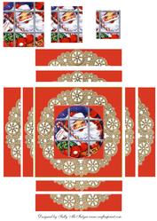 Santa Through the Window Edge Stacker Pyramid