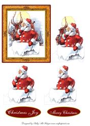 Country Santa in the Snow Merry Christmas, Christmas Cheer